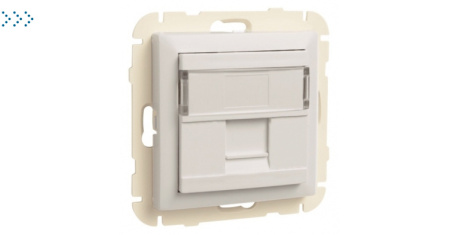 Лицевая панель с суппортом для одного коннектора RJ45, лёд (90441 SGE)